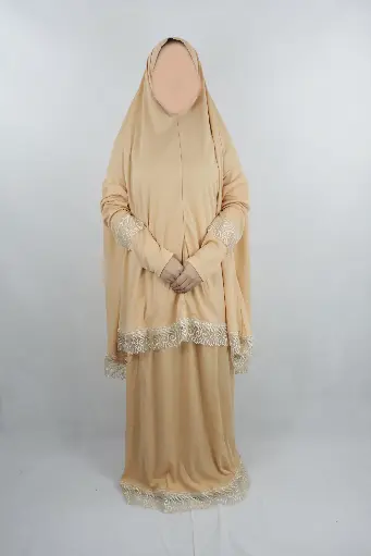 beige lace prayer set Made in Türkiye  
