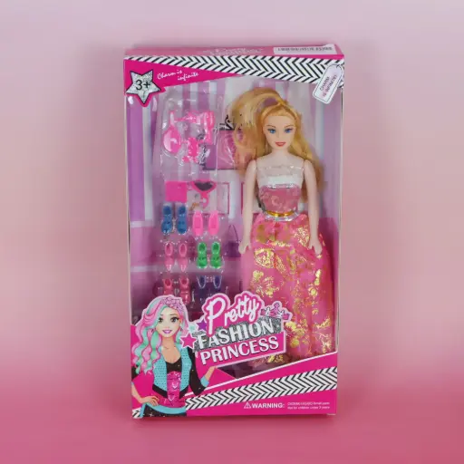 Fashion Doll Set with Beauty Accessories & Multiple Shoes