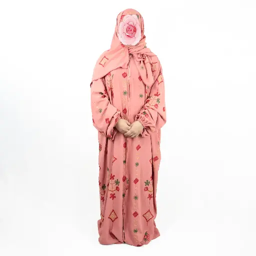 Pink Embroidery prayer set one piece