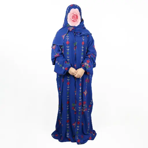 Royal Blue Embroidery prayer set one piece